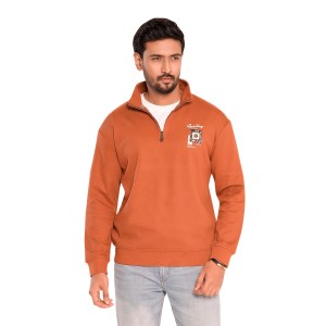 Quarter Zip Sweat Shirt (Brick) 1