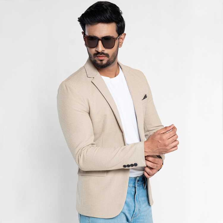 Premium Mens Slim Fit Blazer (Ivory White) 2