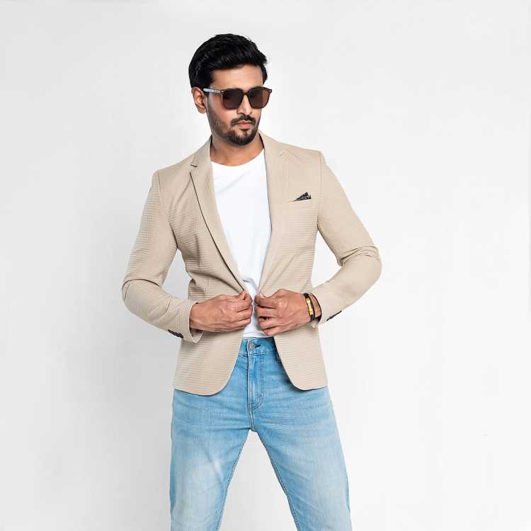 Premium Mens Slim Fit Blazer (Ivory White) 3