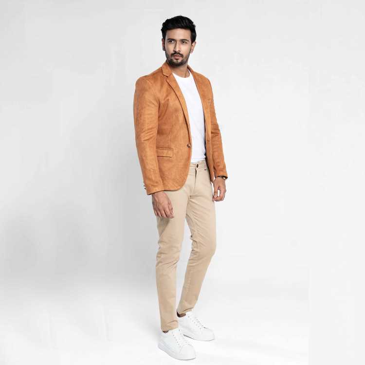 Premium Mens Slim Fit Blazer ( Harvest Golden) 3