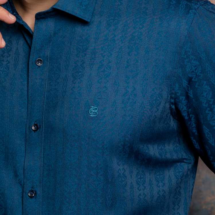 Premium Jacquard Fabric Slim Fit Full Shirt 3