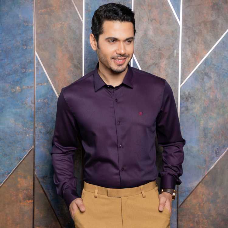 Premium Jacquard Fabric Slim Fit Full Shirt 1