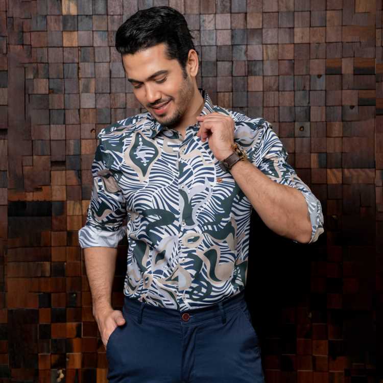 Digital Print Slim Fit Full Shirt 2