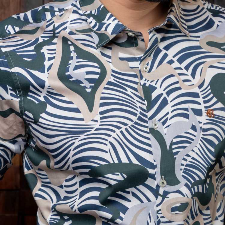 Digital Print Slim Fit Full Shirt 3