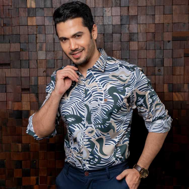 Digital Print Slim Fit Full Shirt 1