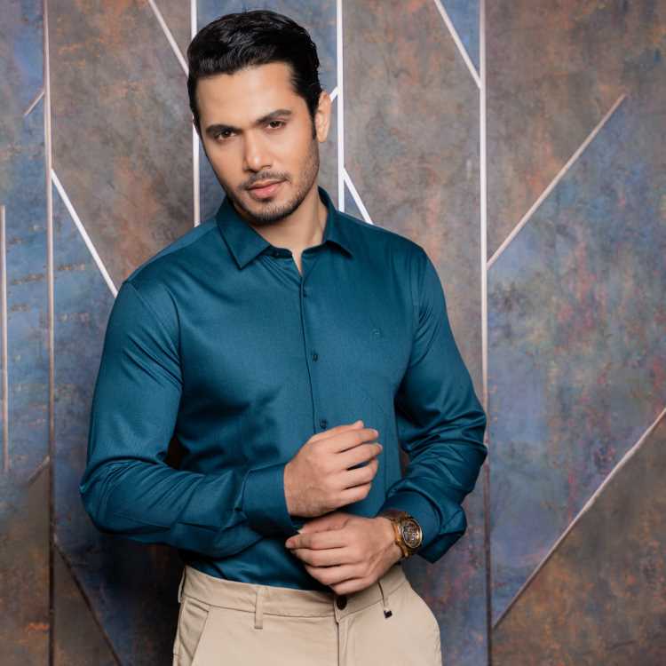 Premium Jacquard Fabric Slim Fit Full Shirt 2
