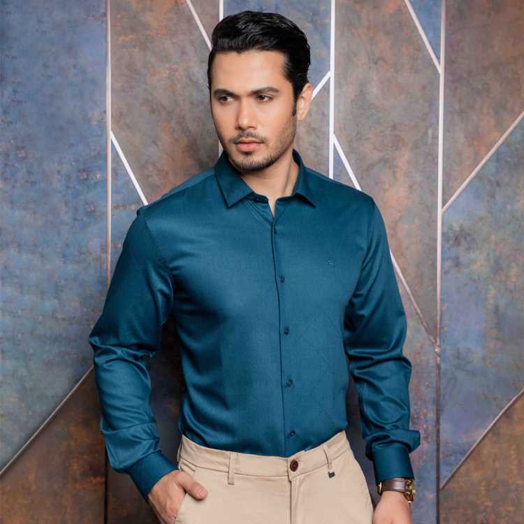 Premium Jacquard Fabric Slim Fit Full Shirt 1