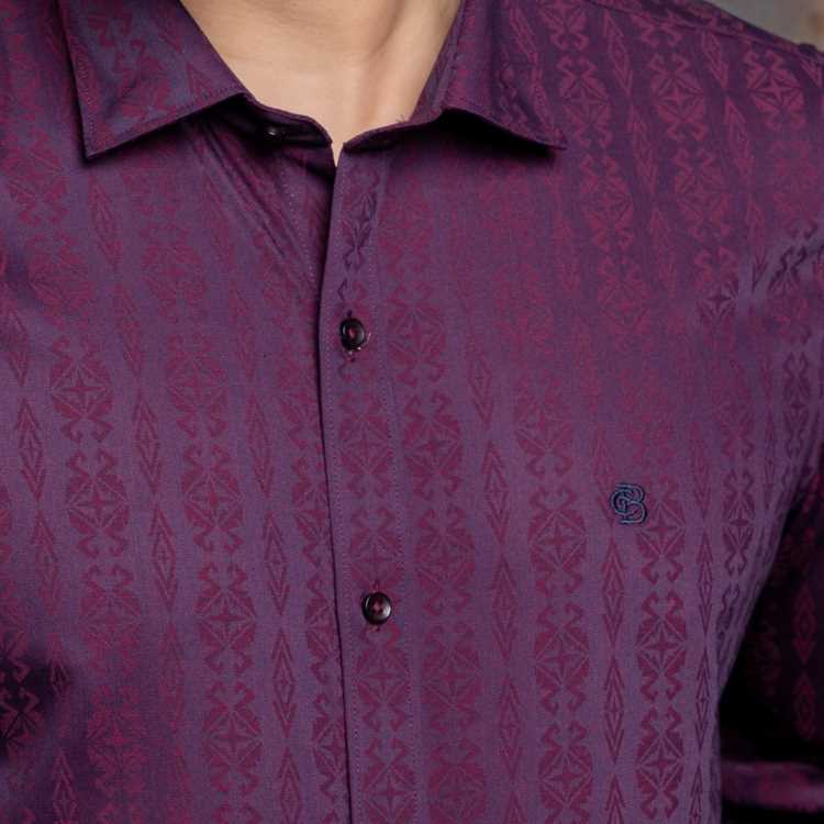 Premium Jacquard Fabric Slim Fit Full Shirt 3