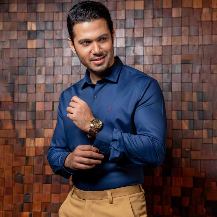 Premium Jacquard Fabric Slim Fit Full Shirt 2