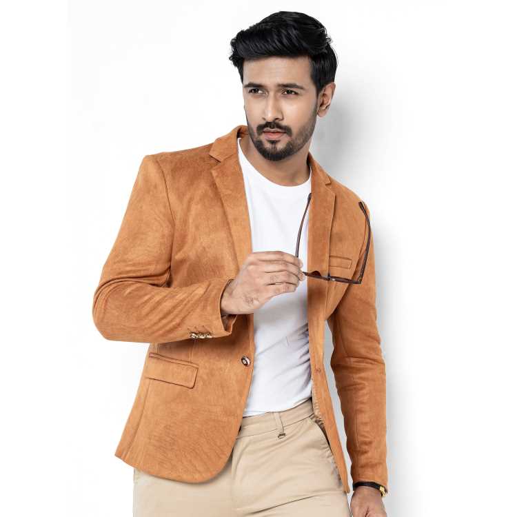Premium Mens Slim Fit Blazer ( Harvest Golden) 1