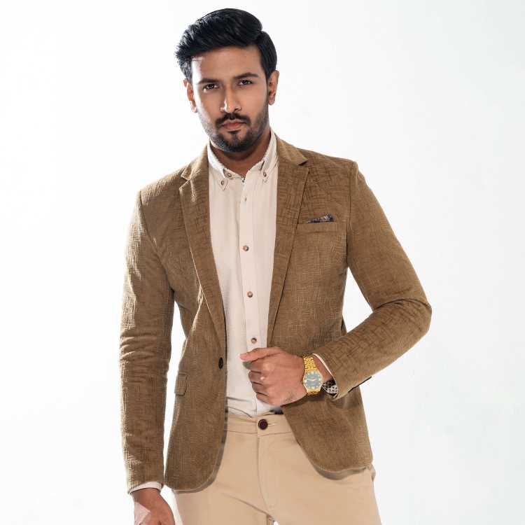 Premium Men's Slim Fit Blazer (Dusty Olive) 1