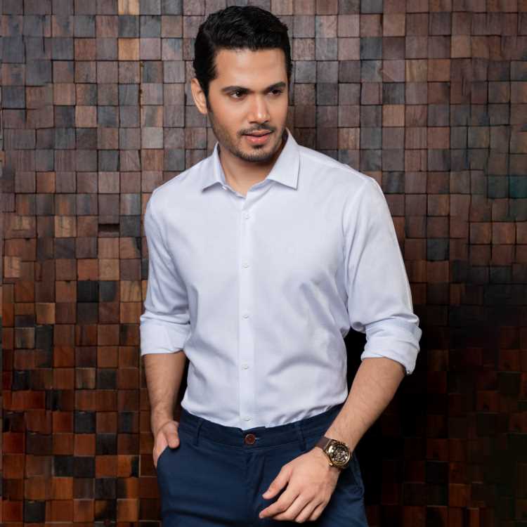 Premium Jacquard Fabric Slim Fit Full Shirt 1